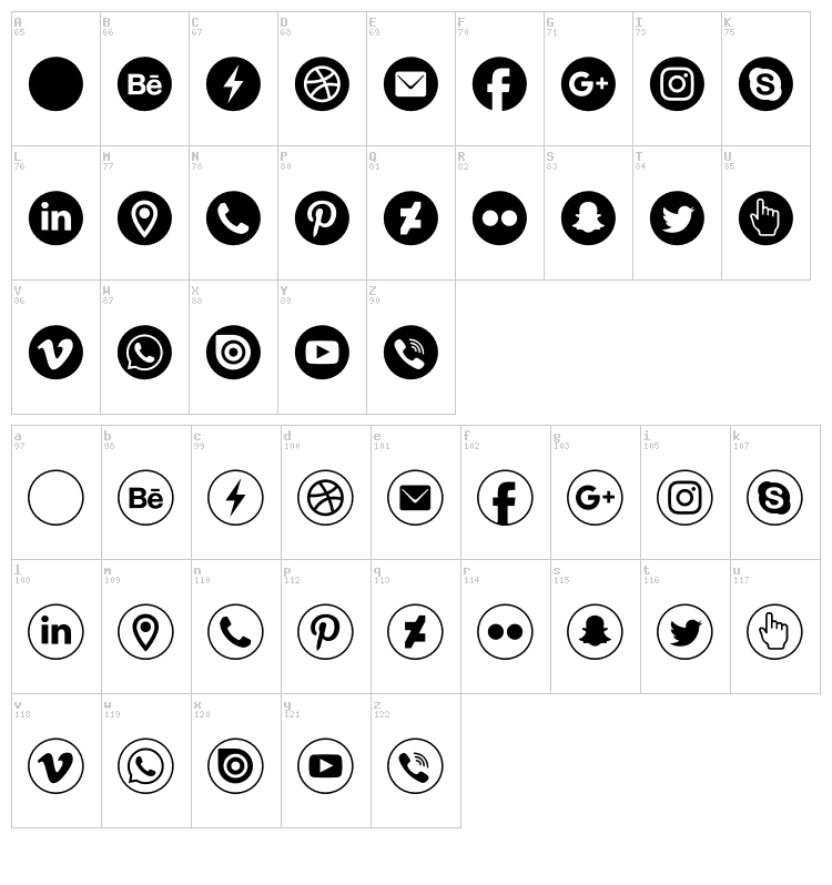 Typeecon font map