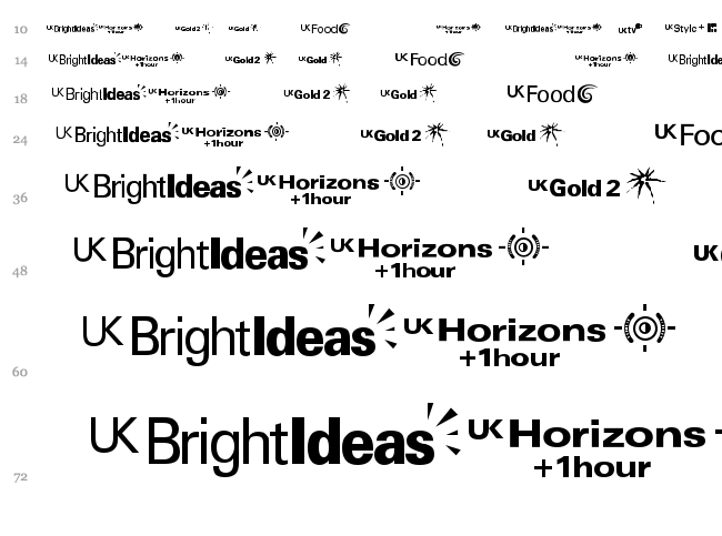 UK TV logos font waterfall