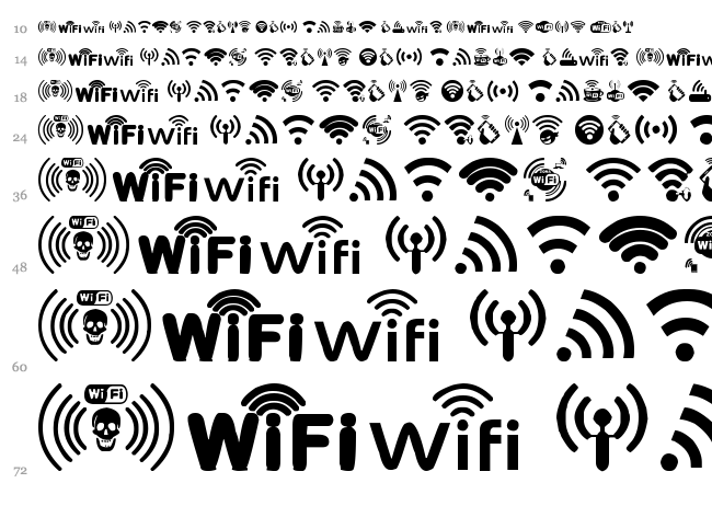 WiFi font waterfall