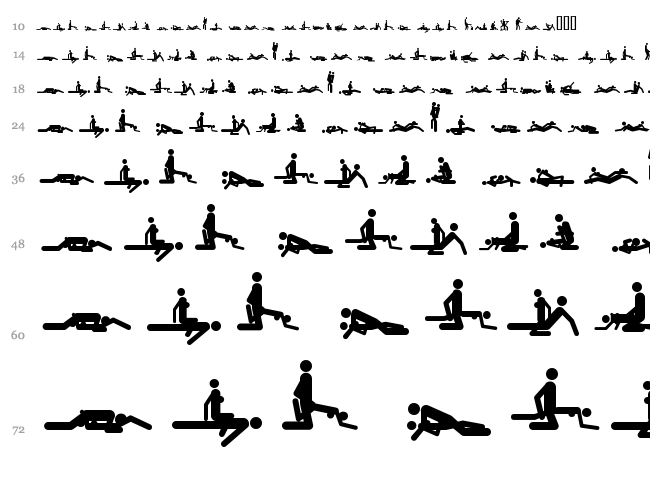 48 ways font waterfall