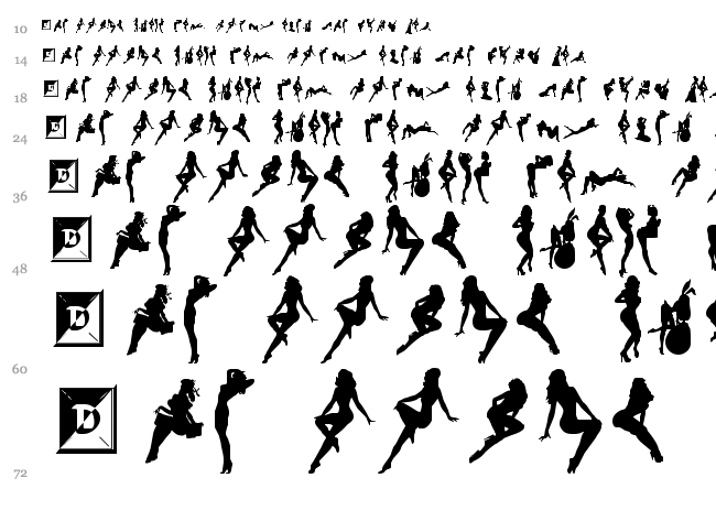 Darrians Sexy Silhouettes font waterfall