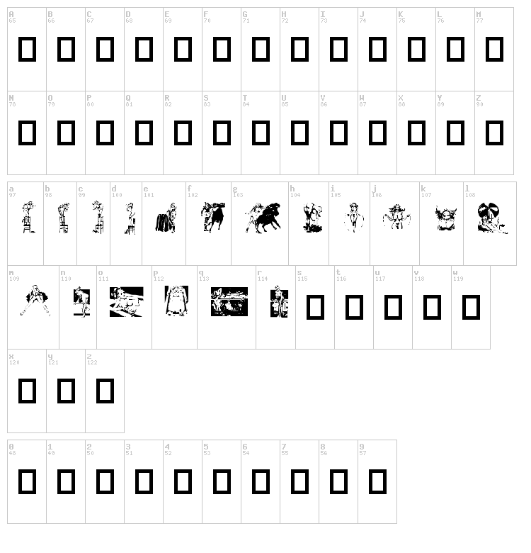 Dollybat font map