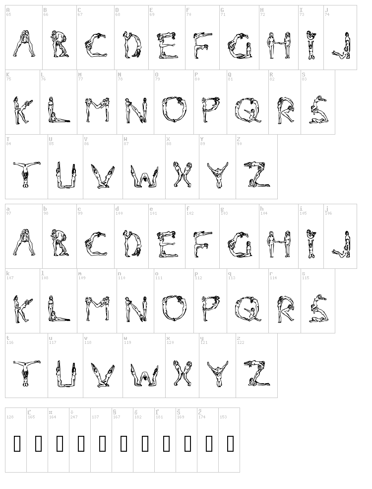 Naked Chicks font map