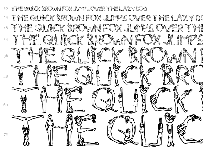 Naked Chicks font waterfall