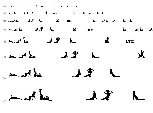 Silhouettes from Poser LT font waterfall