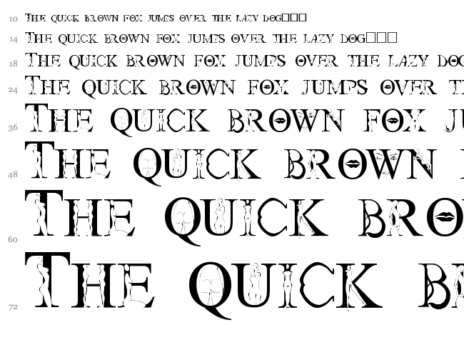 Strip Letter 1 font waterfall