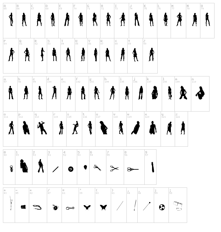 Subeve font map