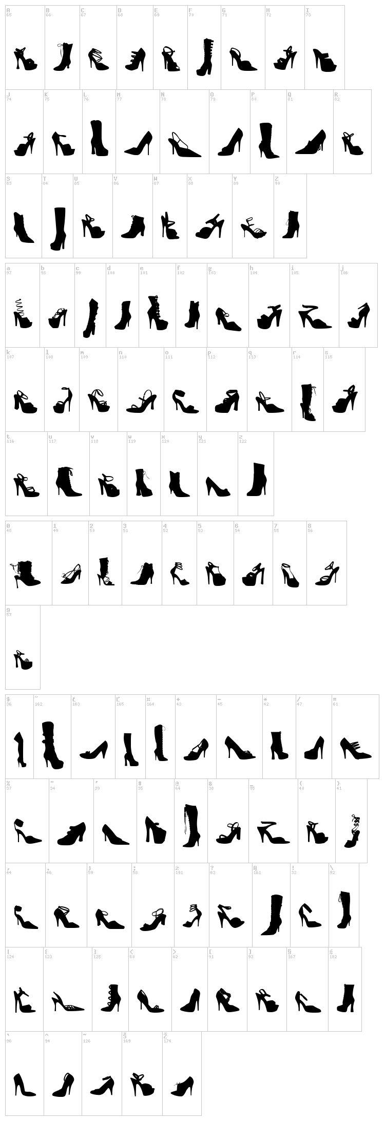 WC Fetish Bta font map