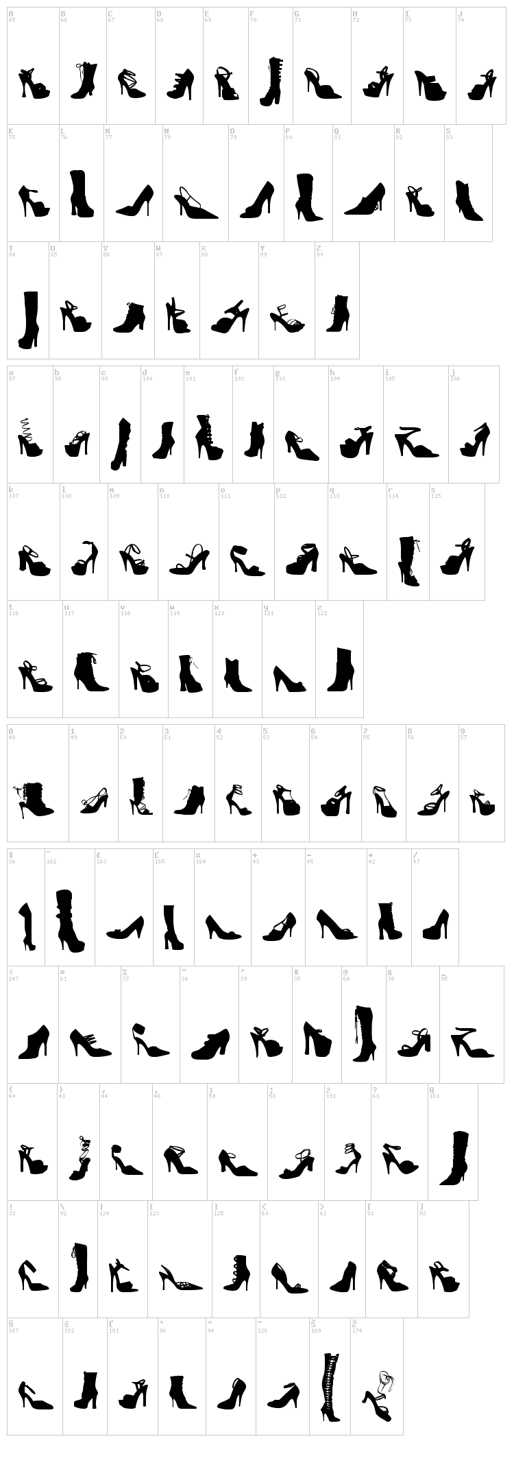 WC Fetish Bta font map
