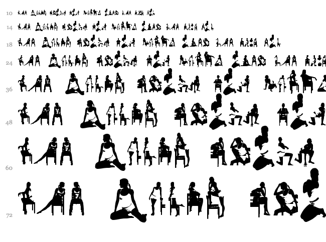 Woman Silhouettes font waterfall