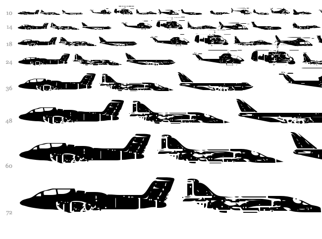 Air Force font waterfall