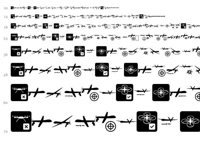 Drone Attack font waterfall