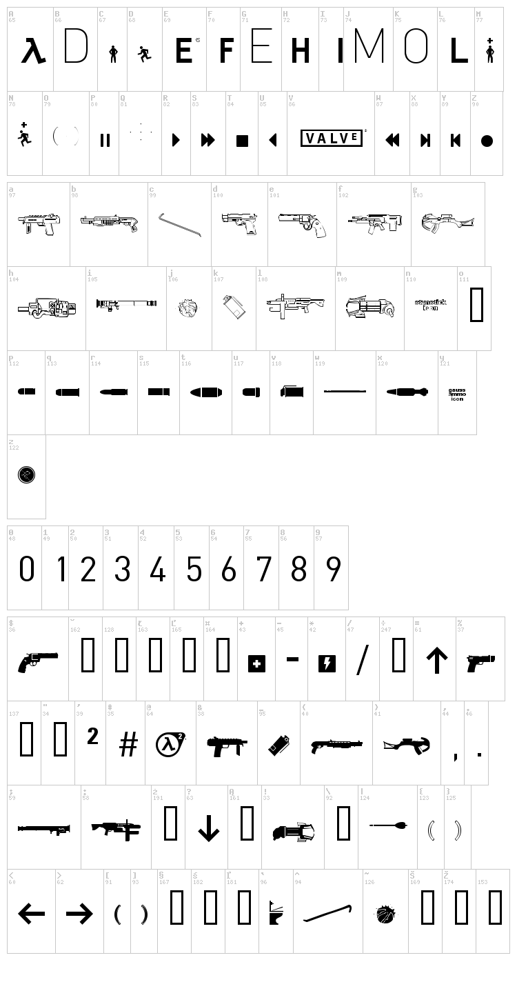 HalfLife2 font map