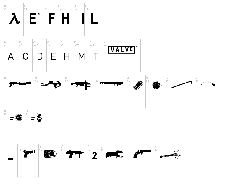 HL2MP font map