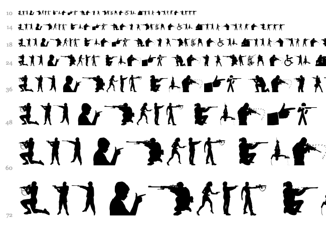 Shooter font waterfall