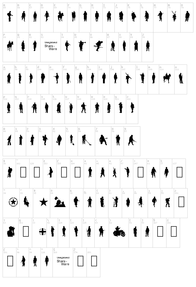 Soldier WW2 font map