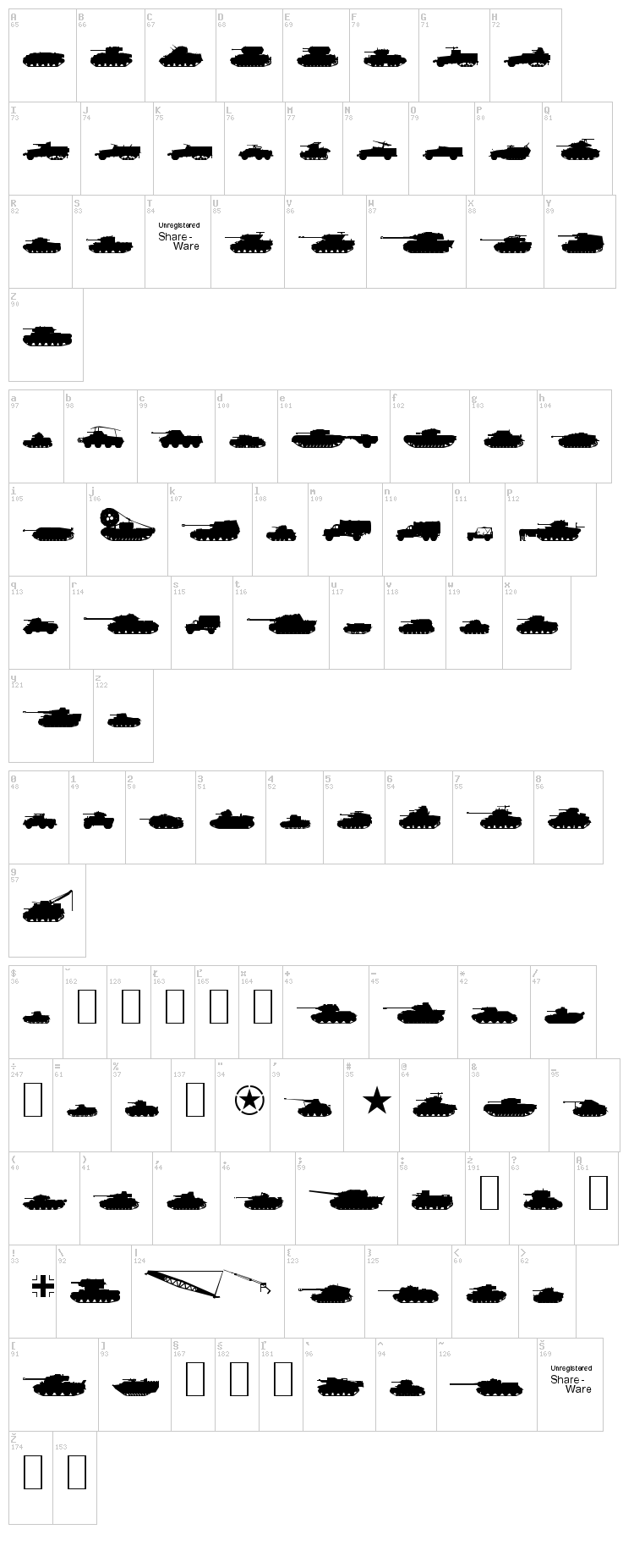 Tanks WW2 font map