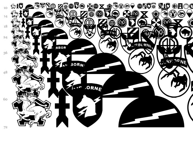 US Army II font waterfall