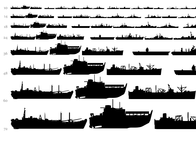 US Navy font waterfall