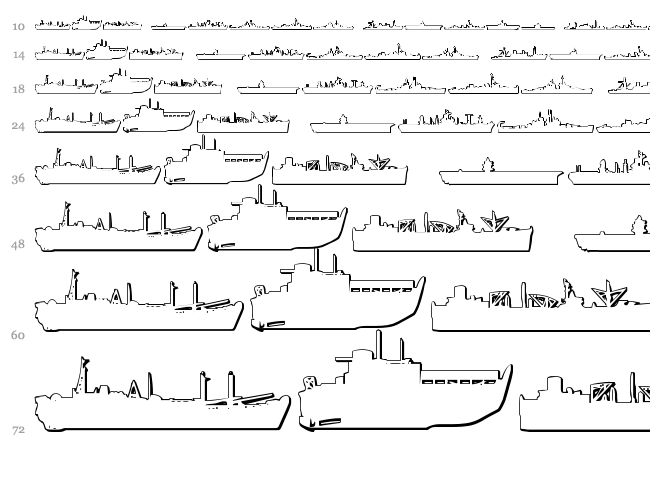US Navy font waterfall