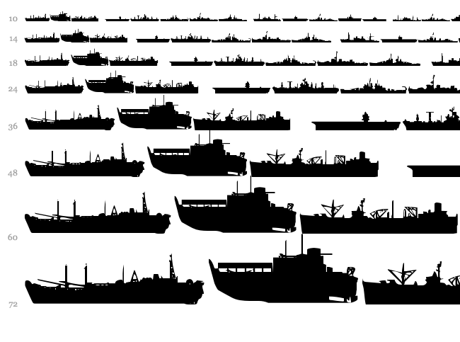 US Navy font waterfall