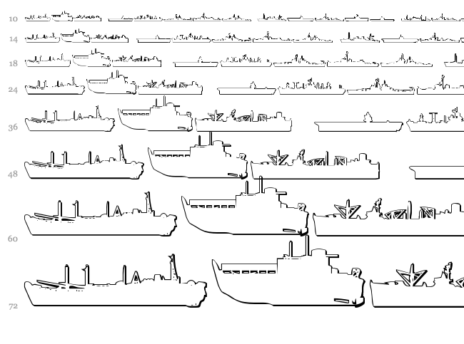 US Navy font waterfall