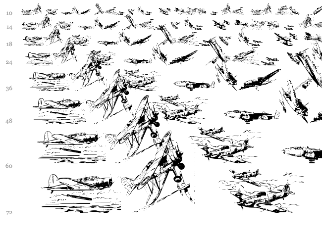 War II Wairplanes font waterfall