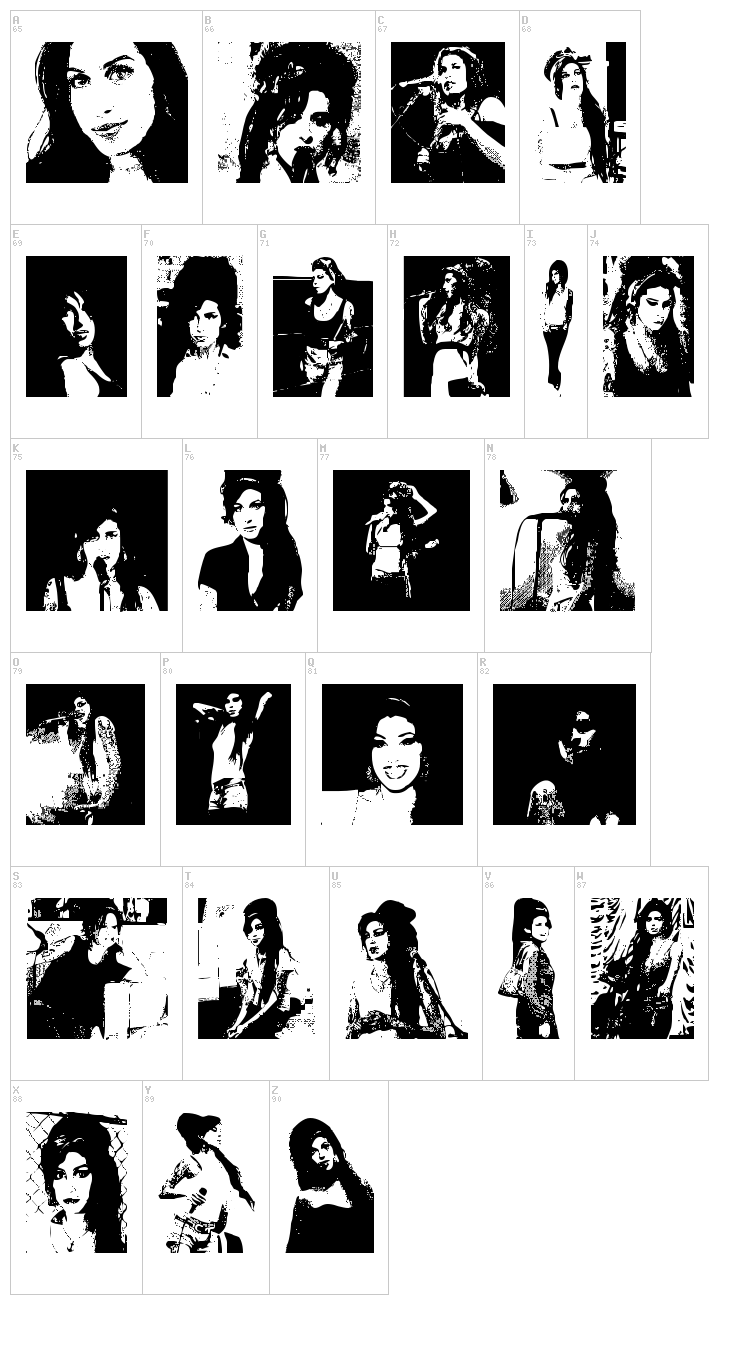 AmyBats font map