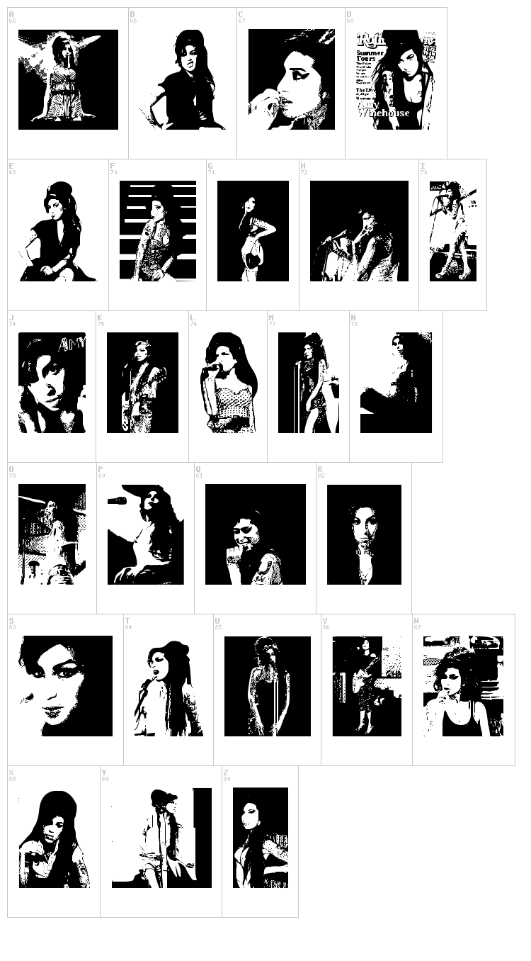 AmyBats font map