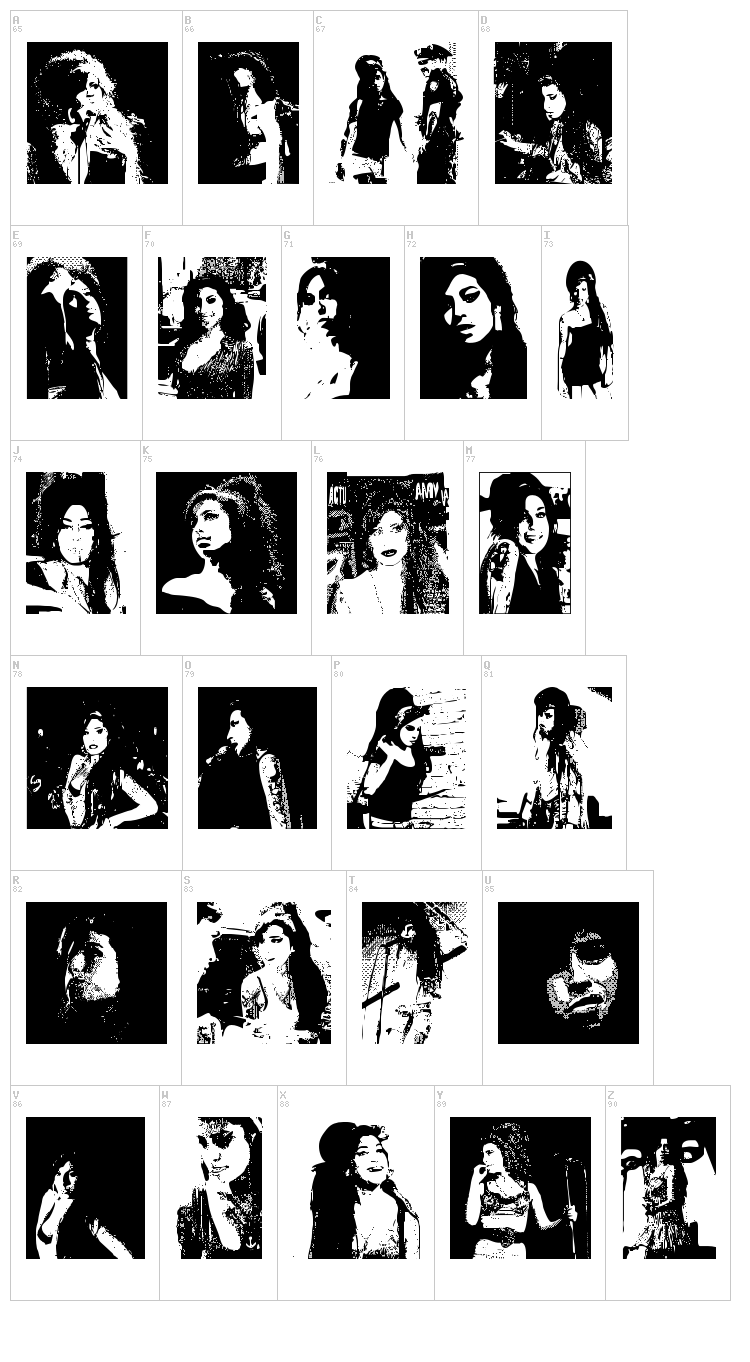 AmyBats font map