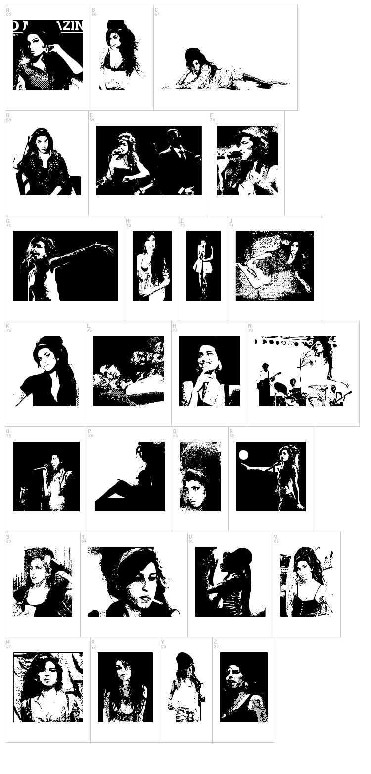 AmyBats font map