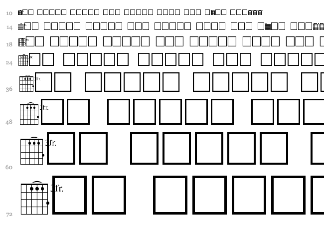 Frets font waterfall