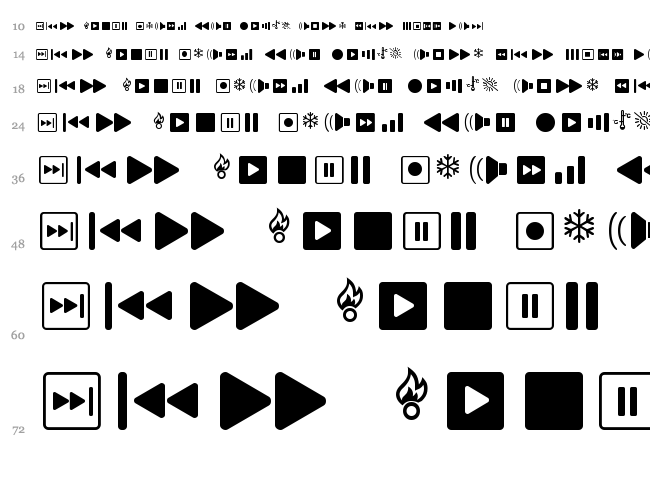 LL Record font waterfall