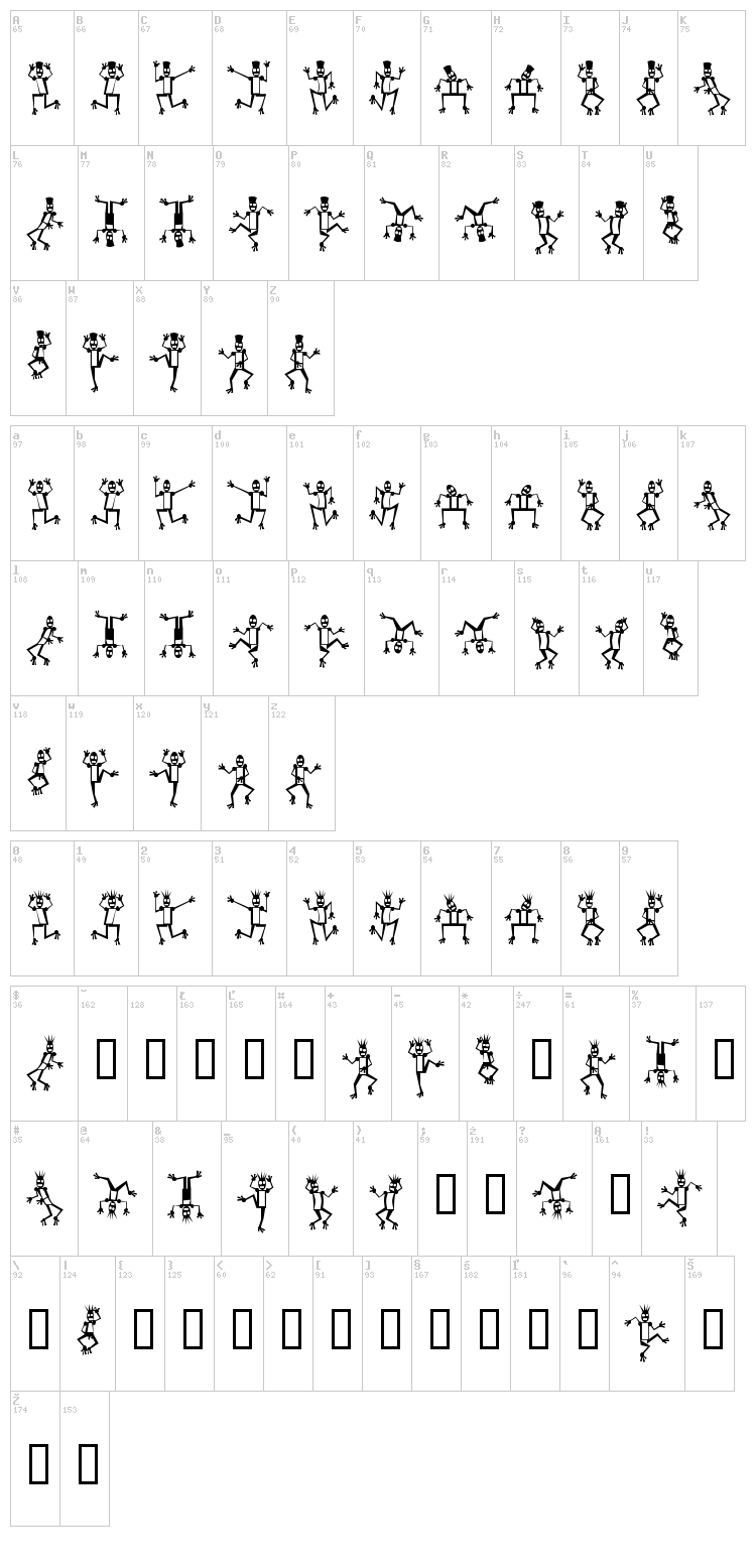 Mr Robot Funk font map
