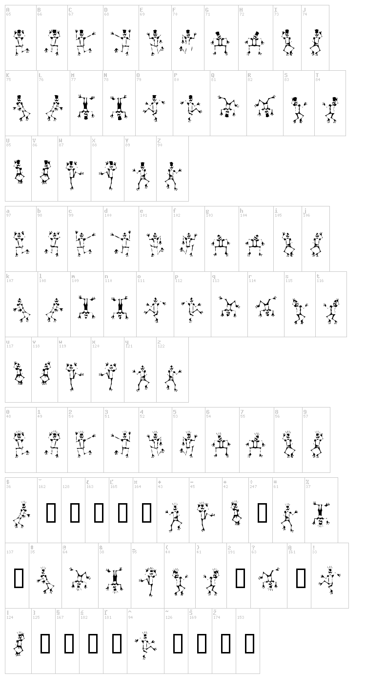 Mr Robot Funk font map
