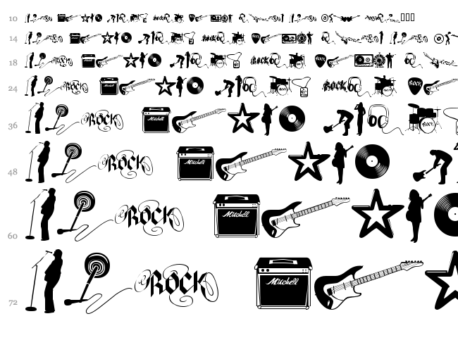 Rock Star font waterfall