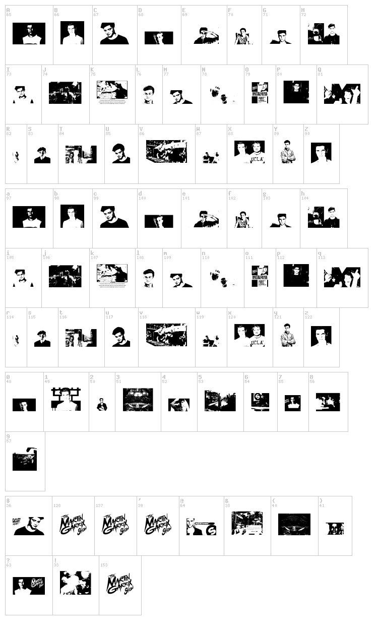 The Martin Garrix Font font map
