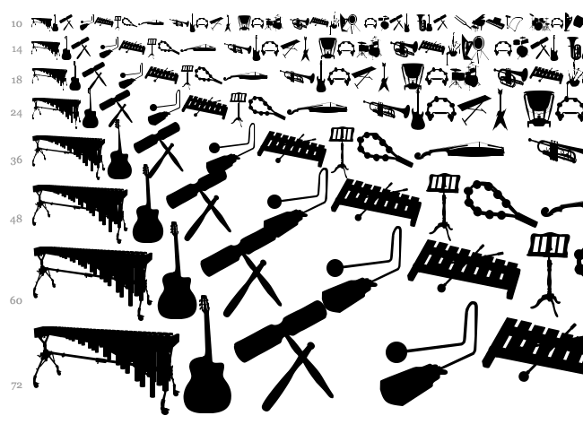WC Musica Bta font waterfall