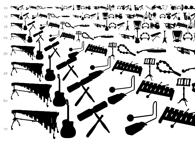 WC Musica Bta font waterfall