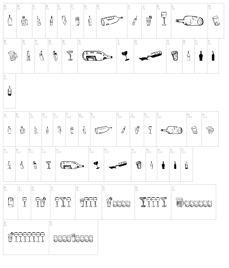26 Alco font map