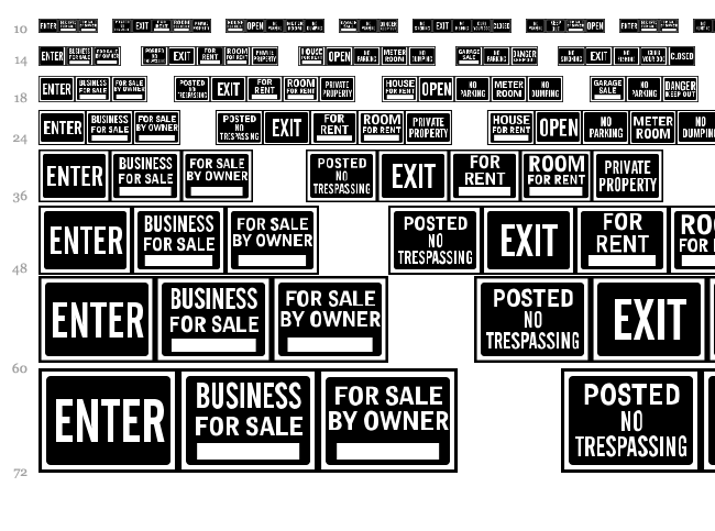 All Purpose Signs JL font waterfall