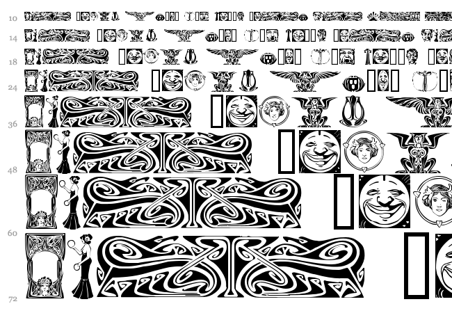 Art Noveau Headers font waterfall
