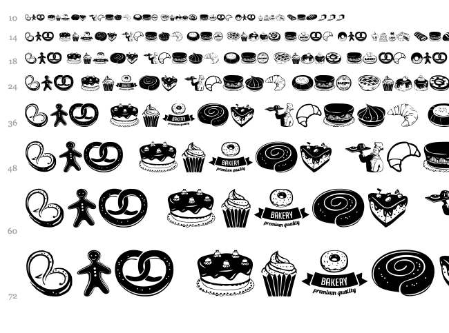 Bakery font waterfall