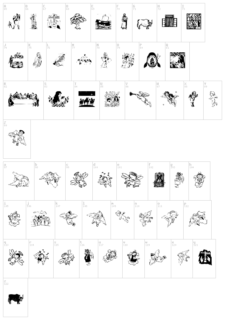 Biblical font map