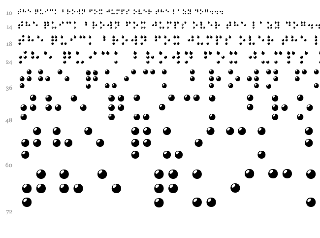 Braille font waterfall