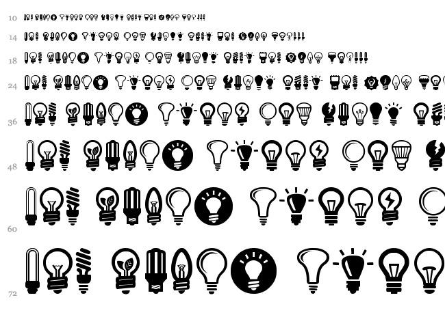 Bulbs font waterfall
