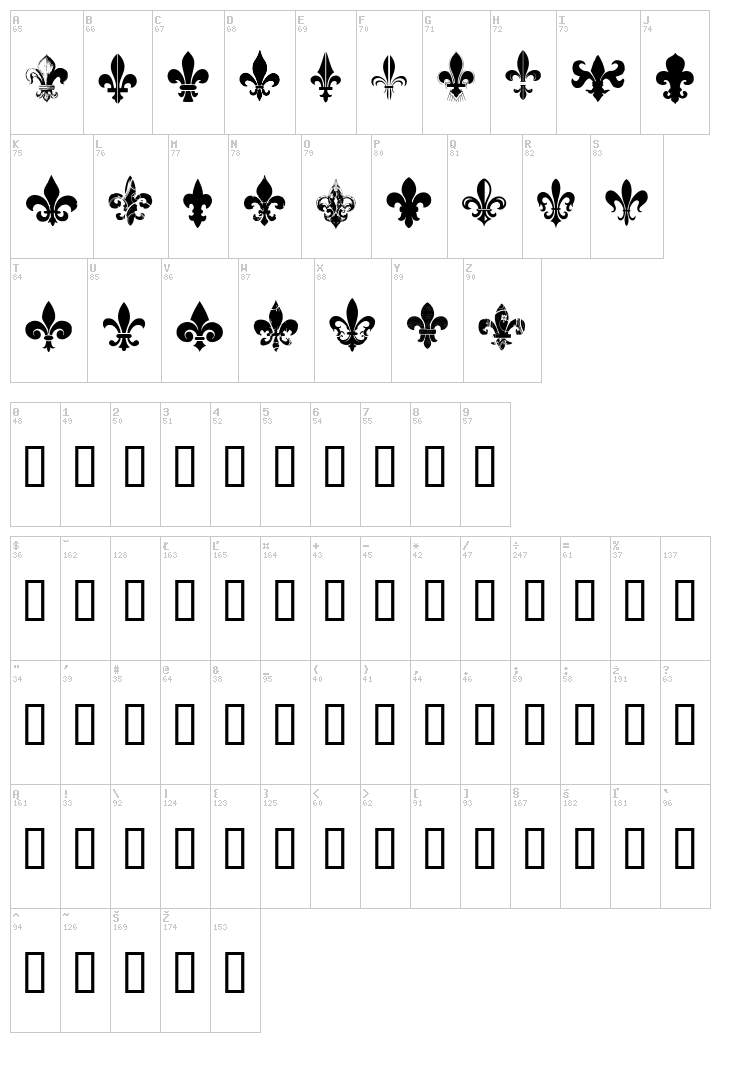 CF Fleurs de Lys font map