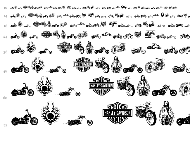Choppers for Life font waterfall