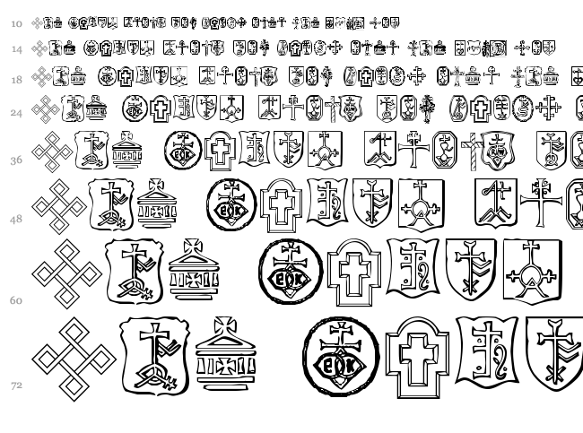 Christian Crosses font waterfall