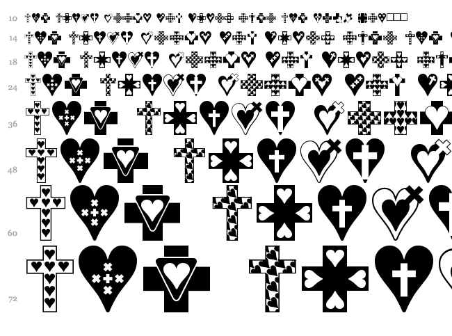 Crosses n Hearts font waterfall